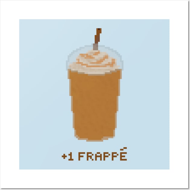 +1 Frappe coffee pixel art Wall Art by toffany's